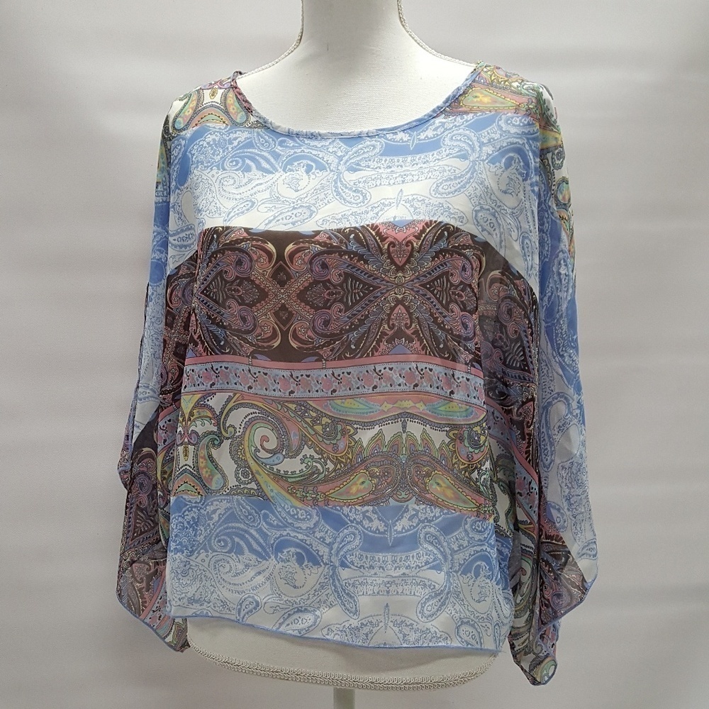 Vintage Havana Cold Shoulder Sheer Top Size Medium